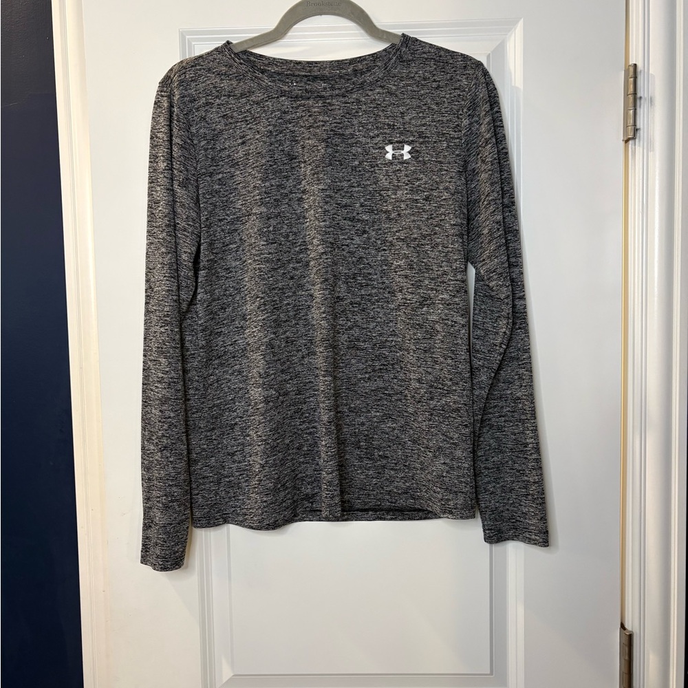 Under Armour Black and White Heathered Shirt size medium - Picture 1 of 3